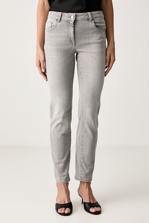 Elisabetta Franchi Jeansy skinny damskie szare PJ25N66E2