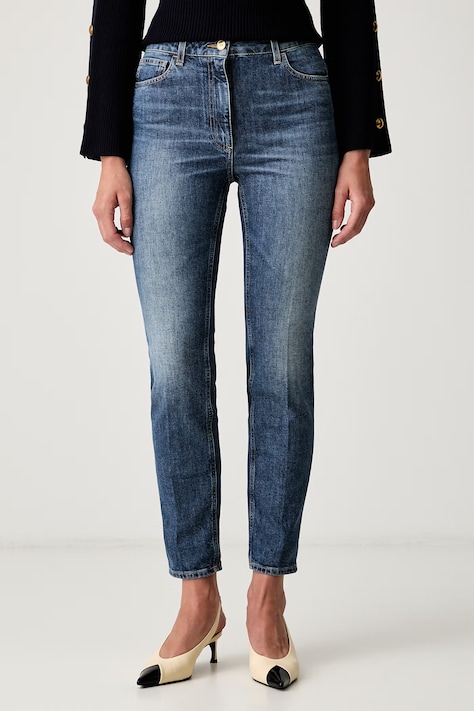 Elisabetta Franchi jeansy slim fit damskie niebieskie PJ11I66E2