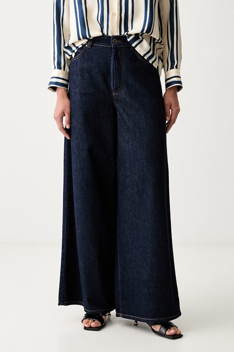 Weekend Max Mara jeansy wide leg damskie WKDZATTERA granatowe 2625186031600