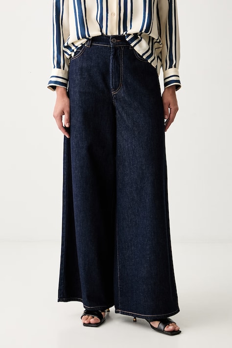 Weekend Max Mara jeansy wide leg damskie WKDZATTERA granatowe 2625186031600
