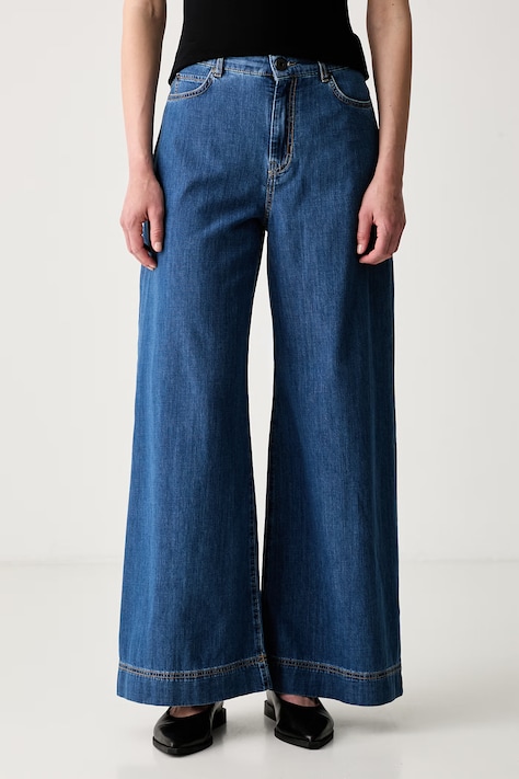 Weekend Max Mara jeansy wide leg damskie WKDVEGA niebieskie 2625186021600