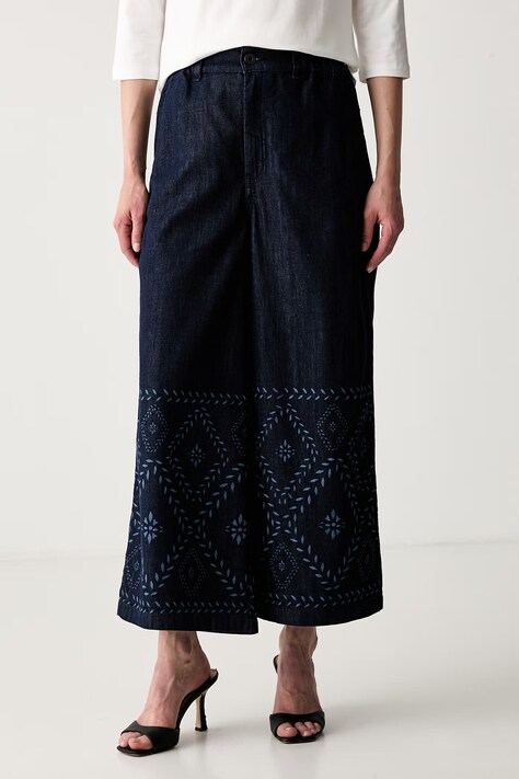Weekend Max Mara jeansy wide leg damskie WKDLAMPADA granatowe 2625186011600