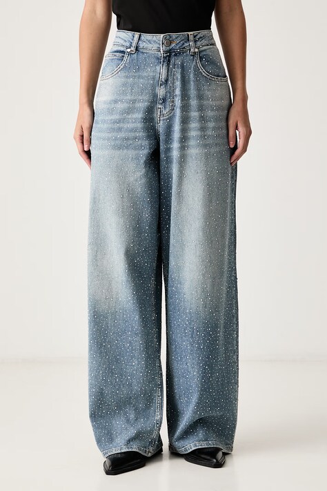 Essentiel Antwerp Jeansy straight damskie Kactus niebieskie Kactus.AA19
