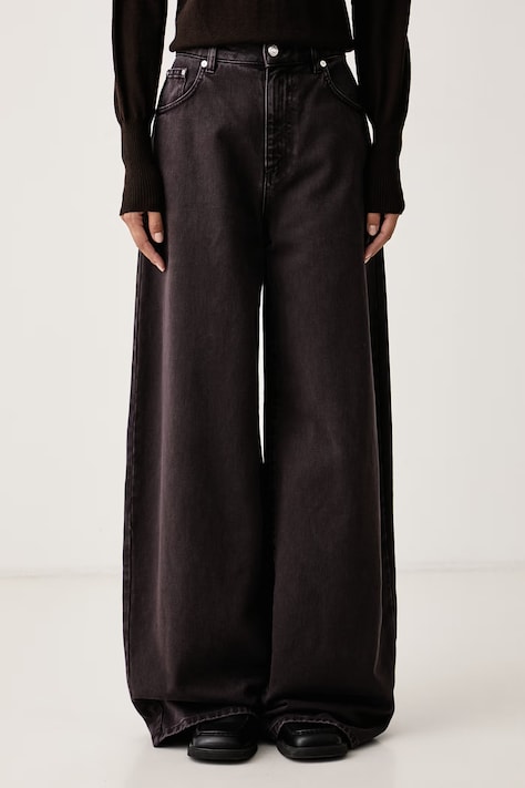 MSGM Jeansy wide leg damskie fioletowe 4141MDP230T.267759