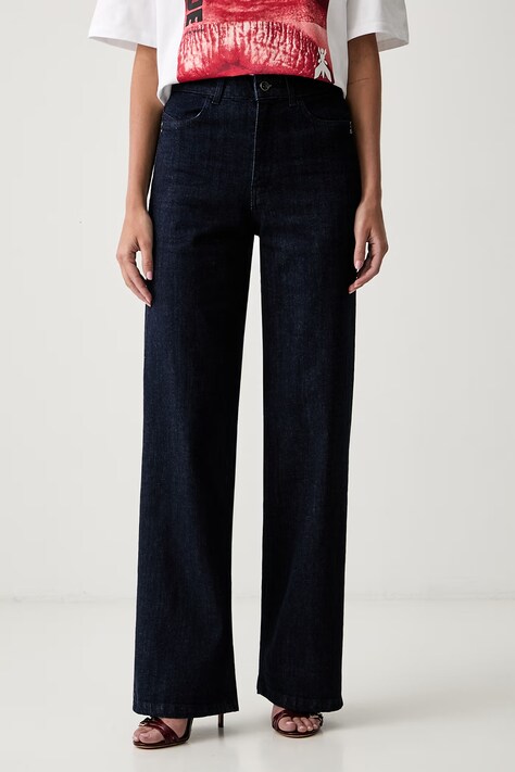 Patrizia Pepe jeansy straight damskie granatowe 8P0543 D113