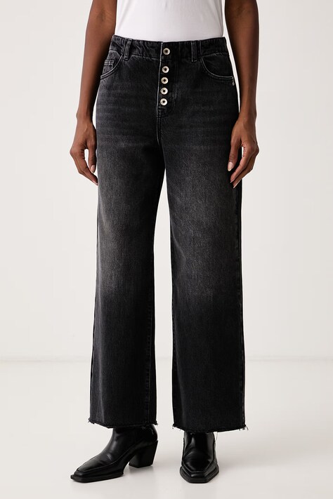Patrizia Pepe jeansy wide leg damskie czarne 8P0020 D1WZN