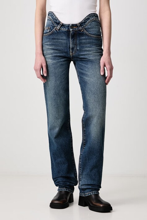 Jean Paul GAULTIER Jeansy straight damskie niebieskie 26/04-W-TR165-D031