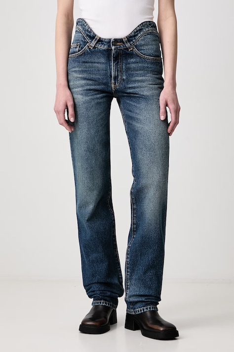 Jean Paul GAULTIER Jeansy straight damskie niebieskie 26/04-W-TR165-D031