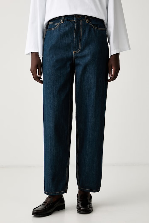 American Vintage jeansy relaxed fit damskie granatowe RIF11A