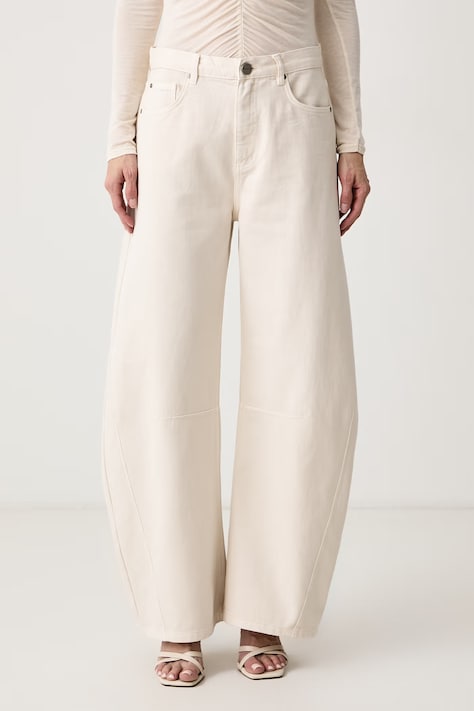 Pinko Τζιν wide leg γυναικεία μπεζ 107196 A3F9