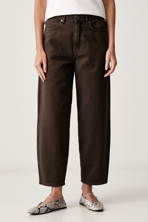 Pinko jeansy relaxed fit damskie brązowe 103857 A3KU