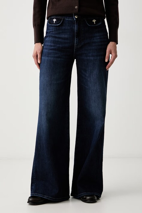 Joop! Τζιν wide leg γυναικεία σκούρα μπλε 30105457