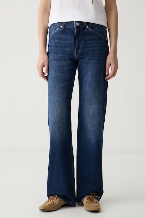 Joop! jeansy wide leg damskie granatowe 30104372