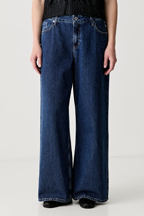 Karl Lagerfeld Jeans jeansy wide leg damskie niebieskie B3W10067
