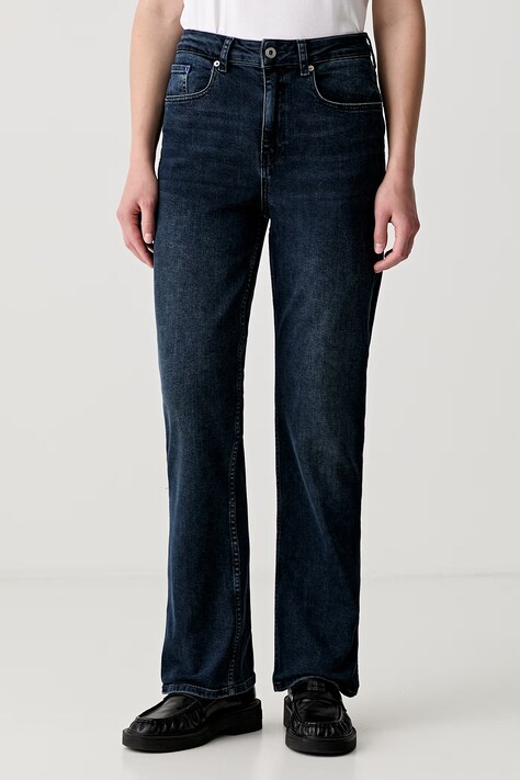 Karl Lagerfeld Jeans jeansy straight damskie granatowe B3W10042