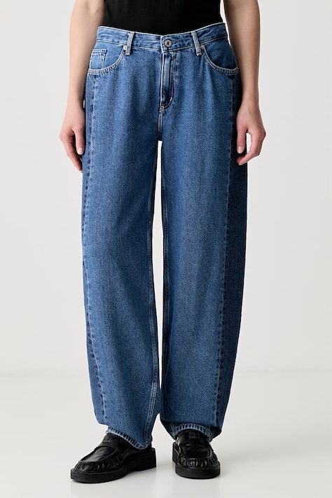 Karl Lagerfeld Jeans jeansy barrel damskie niebieskie B3W10028