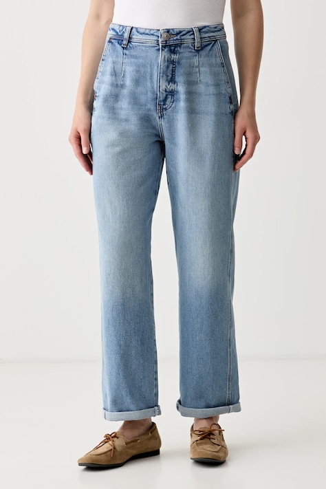 Mos Mosh jeansy barrel damskie Sandie niebieskie 180030