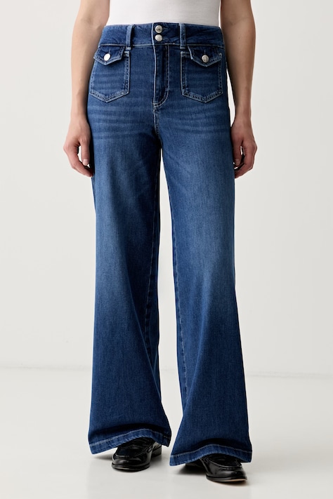 Mos Mosh jeansy wide leg damskie Colette niebieskie 179840