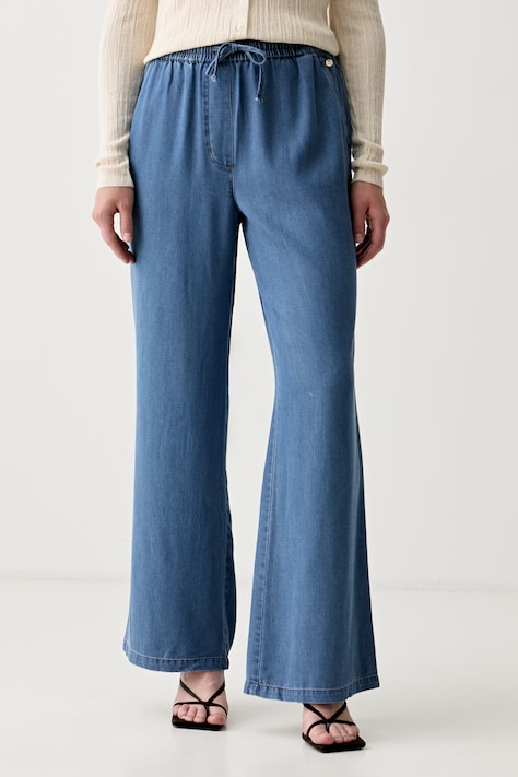 Mos Mosh jeansy wide leg damskie Karis niebieskie 179260