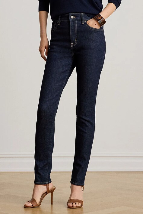 Lauren Ralph Lauren jeansy skinny damskie granatowe 200B20828
