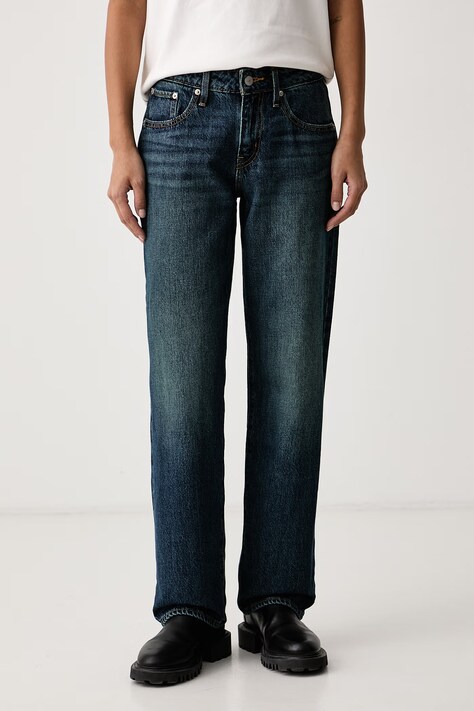 Levi's Ίσια γυναικεία SUPERLOW STRAIGHT σκούρα μπλε 0081X