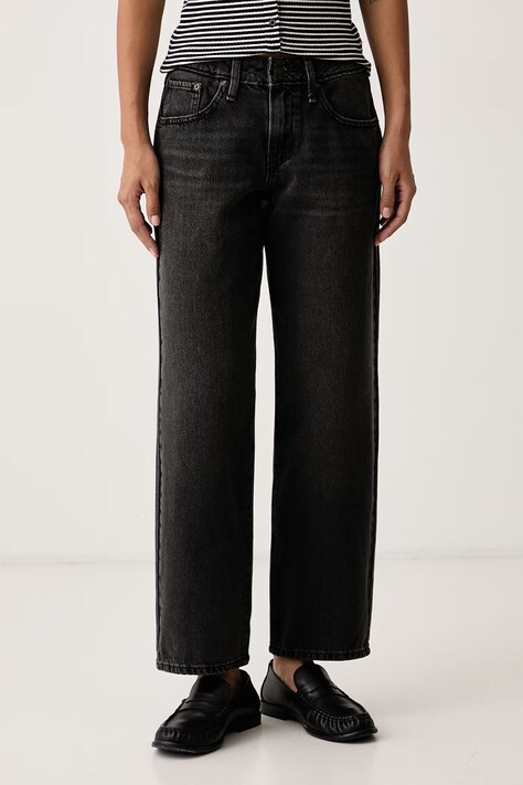 Levi's Straight kavbojke ženske SUPERLOW STRAIGHT črne 0081X