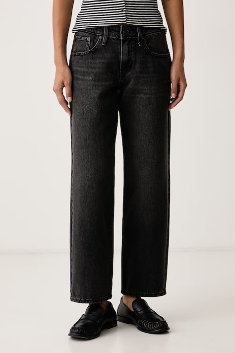 Levi's Ίσια Γυναικεία SUPERLOW STRAIGHT μαύρα 0081X