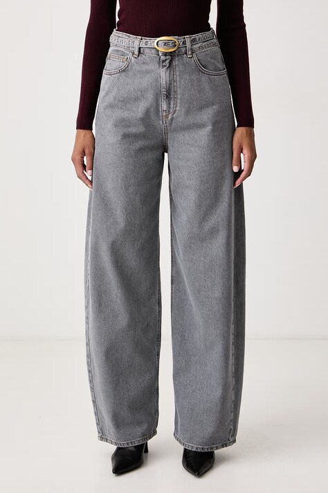 Twinset Τζιν wide leg γυναικεία γκρί 262TT2391