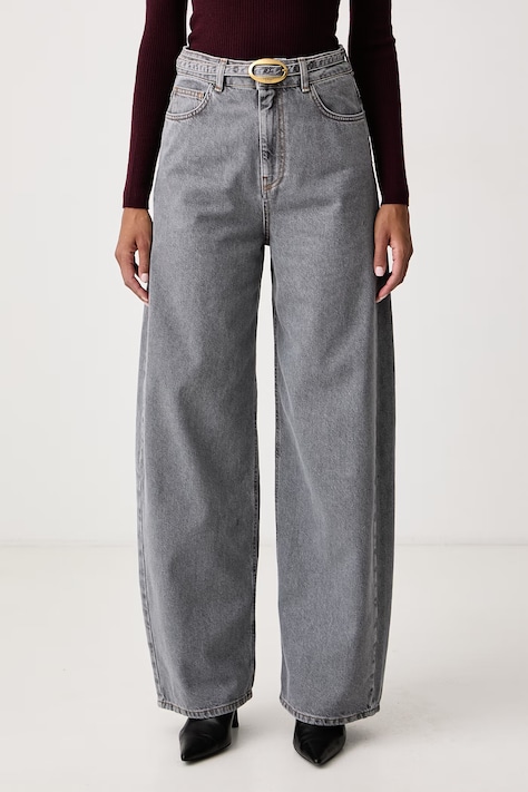 Twinset Τζιν wide leg γυναικεία γκρί 262TT2391