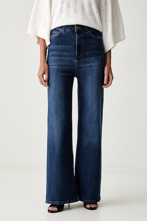 Twinset jeansy straight damskie niebieskie 262TP2560