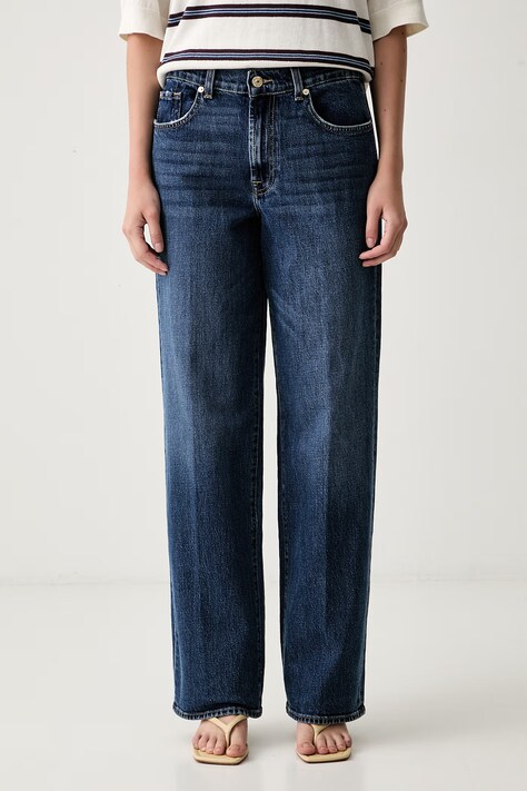 7 FOR ALL MANKIND jeansy straight damskie granatowe 7UCW0C10