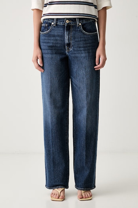 7 FOR ALL MANKIND jeansy straight damskie granatowe 7UCW0C10