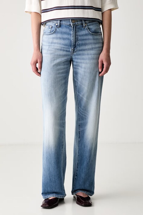 7 FOR ALL MANKIND jeansy straight damskie niebieskie 7U4N0G87