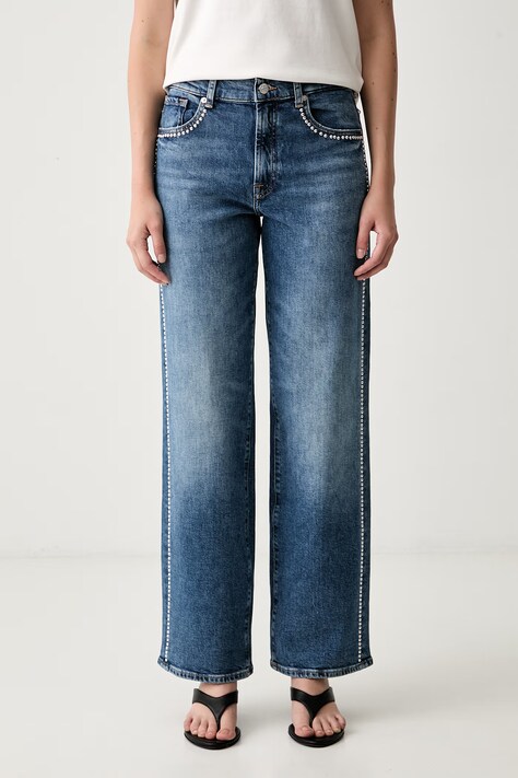 7 FOR ALL MANKIND jeansy straight damskie niebieskie 7U4N0K85