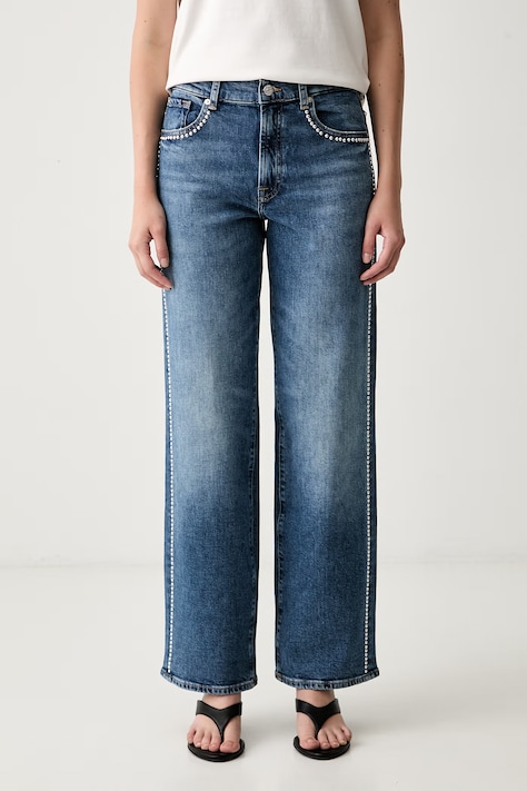 7 FOR ALL MANKIND jeansy straight damskie niebieskie 7U4N0K85