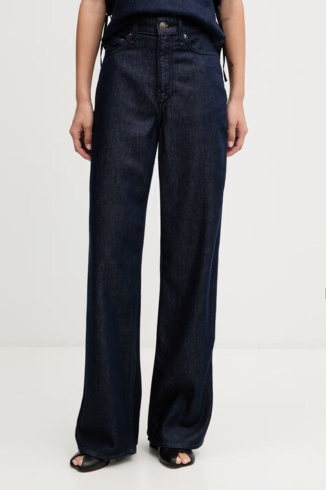 rag & bone jeansy wide leg damskie Logan granatowe RJ2526S1FDR