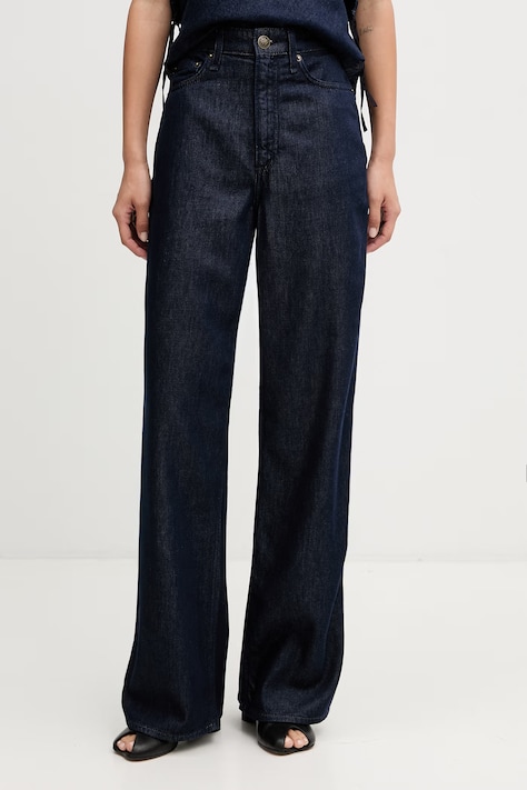 rag & bone jeansy wide leg damskie Logan granatowe RJ2526S1FDR