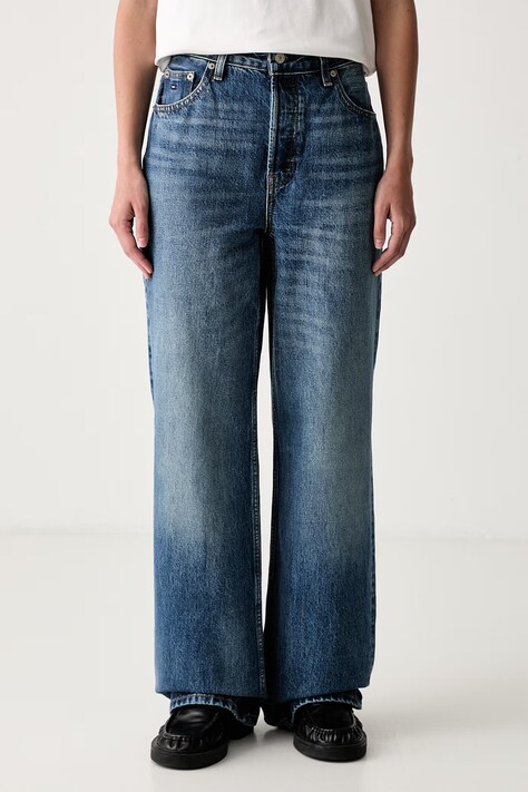 Tommy Jeans jeansy relaxed fit damskie brązowe DW0DW23798
