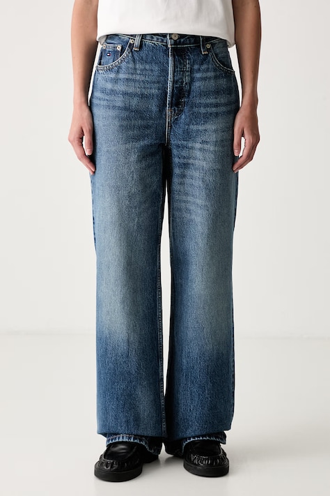 Tommy Jeans jeansy relaxed fit damskie brązowe DW0DW23798