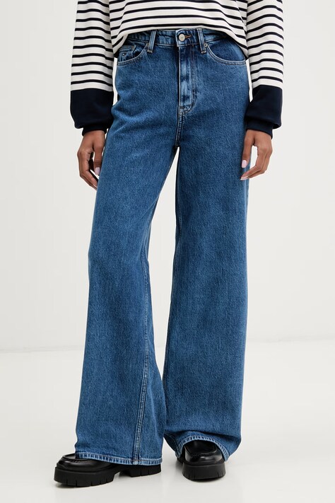 Tommy Jeans rifle wide leg dámske modré DW0DW23069