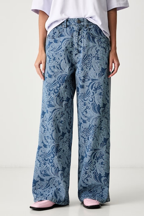 adidas Originals kavbojke s širokimi hlačnicami ženske Liberty modre KR6675