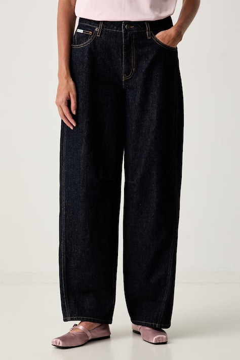 Guess Jeans jeansy barrel damskie granatowe W6YA2X D1187