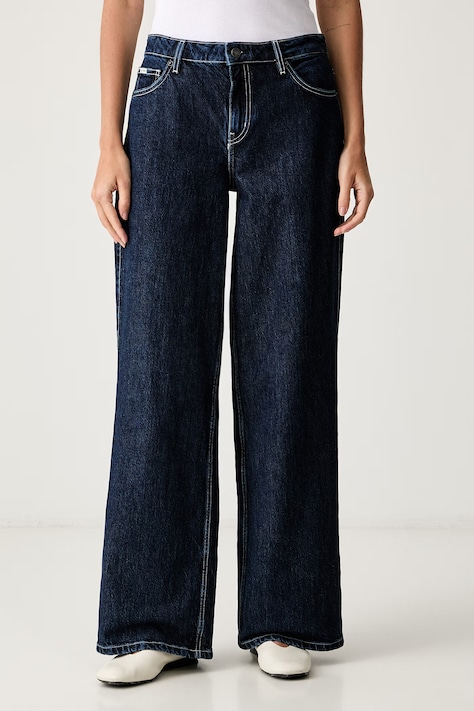 Guess Jeans wide leg traperice za žene mornarsko plave W6YA01 D1178