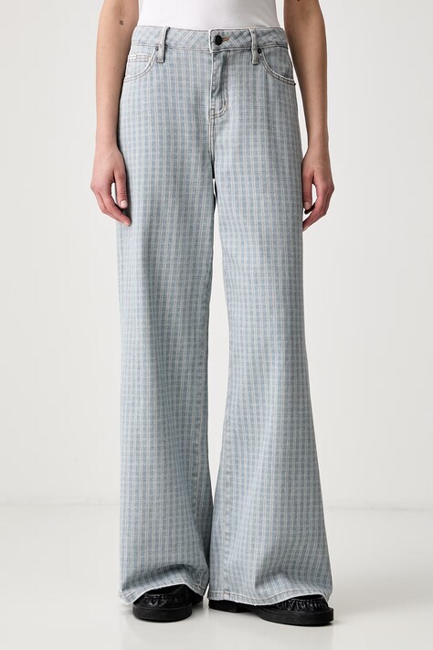 Guess Jeans τζιν wide leg γυναικεία μπλε W6YA0O D1182