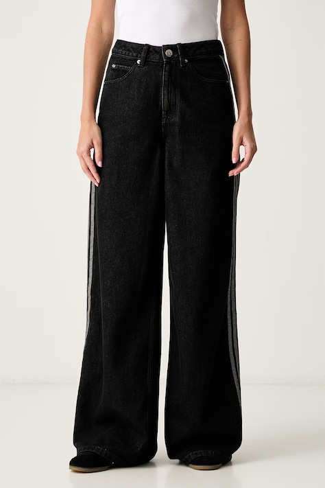 adidas Originals jeansy wide leg damskie czarne KQ6469