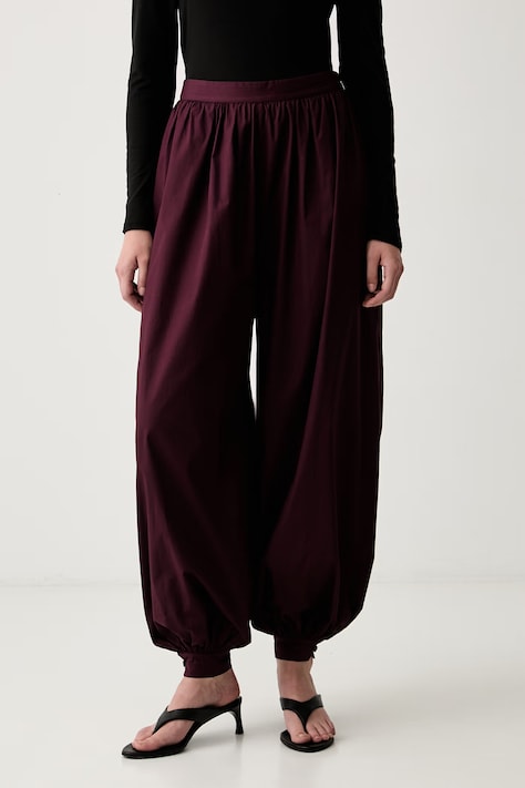 Rotate spodnie damskie bawełniane bordowe high waist 1170022734