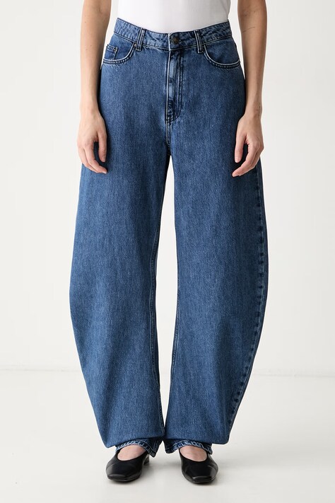 Rotate jeansy barrel damskie niebieskie 1164771603