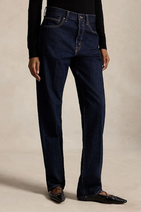 Polo Ralph Lauren jeansy straight damskie granatowe 211B17117