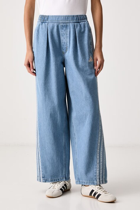 adidas Jeansy wide leg damskie Denim Pack niebieskie KV0619