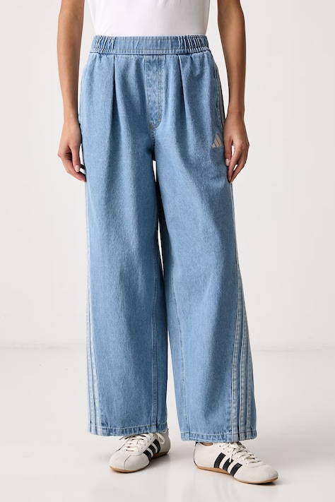 adidas Jeansy wide leg damskie Denim Pack niebieskie KV0619